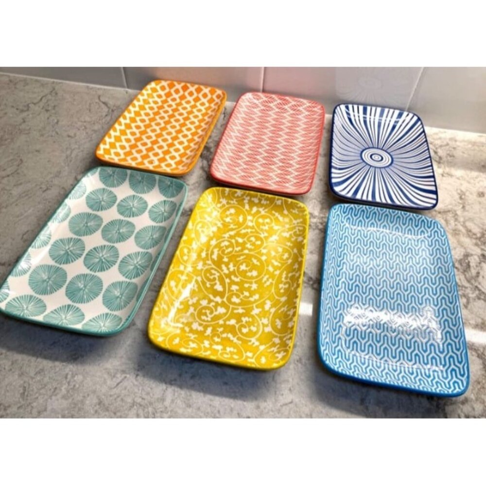 New Ceramic 8 inch Rectangular Salad Plates, Dinner Plates, Pasta Dessert Plates